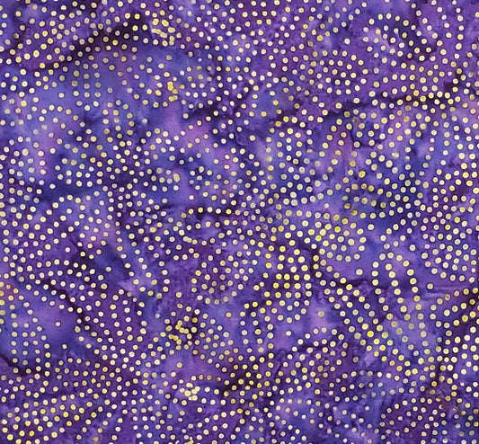 BATIK - Dark Purple Patterned Fabric with Yellow Flower Pattern