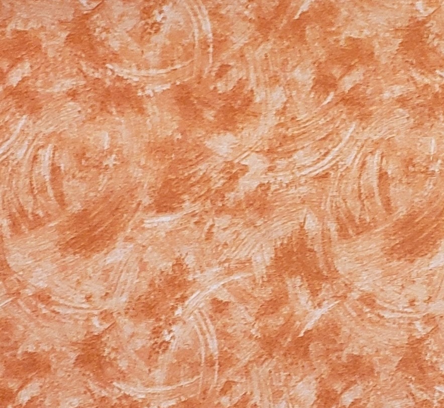 Orange Tonal Fabric with "Brushstroke" Pattern - Selvage to Selvage Print