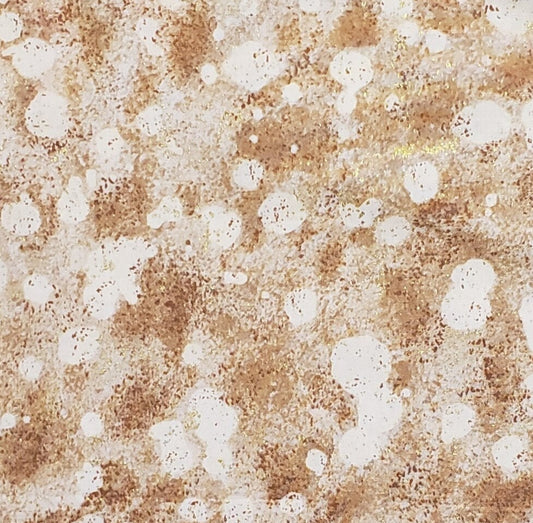 687 Moonstone Makower UK - Cream and Tan Tonal Fabric / Dark Brown and Gold Metallic Accents