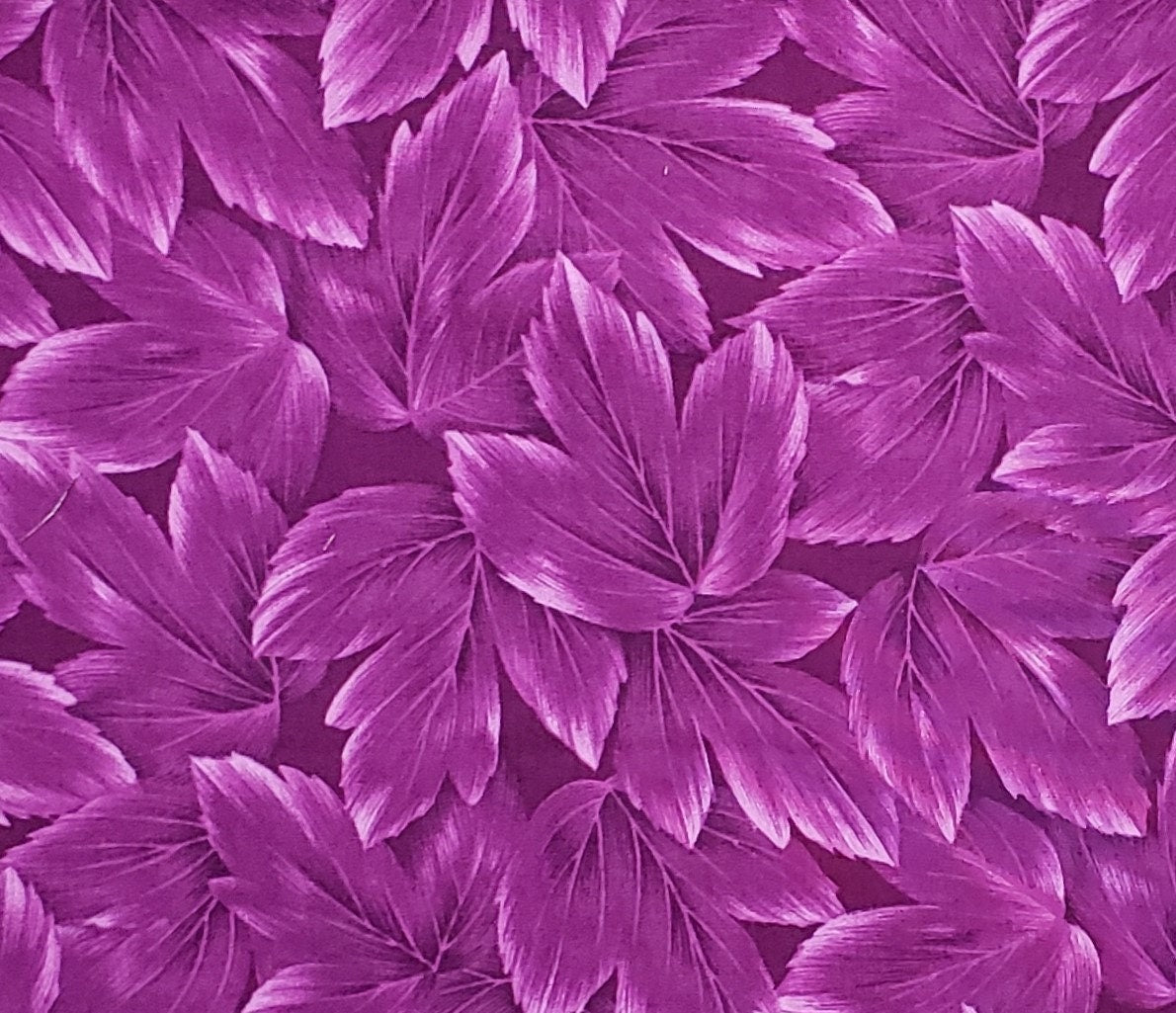 Seattle Bay Fabrics 2003 Design# KF-762 - Dark Raspberry Tonal Leaf Print Fabric