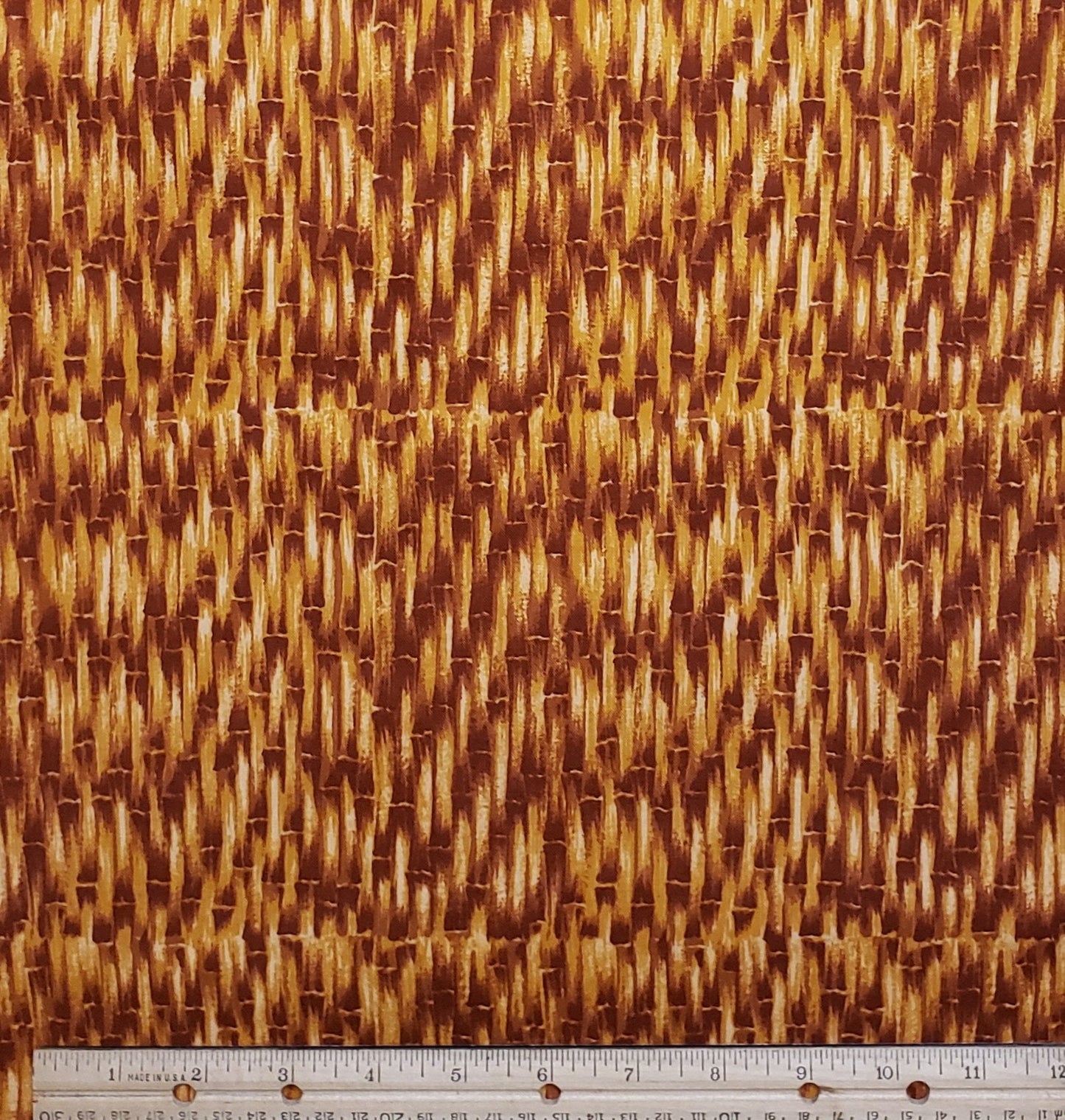 EOB - Orange and Gold Basketweave Print Fabric