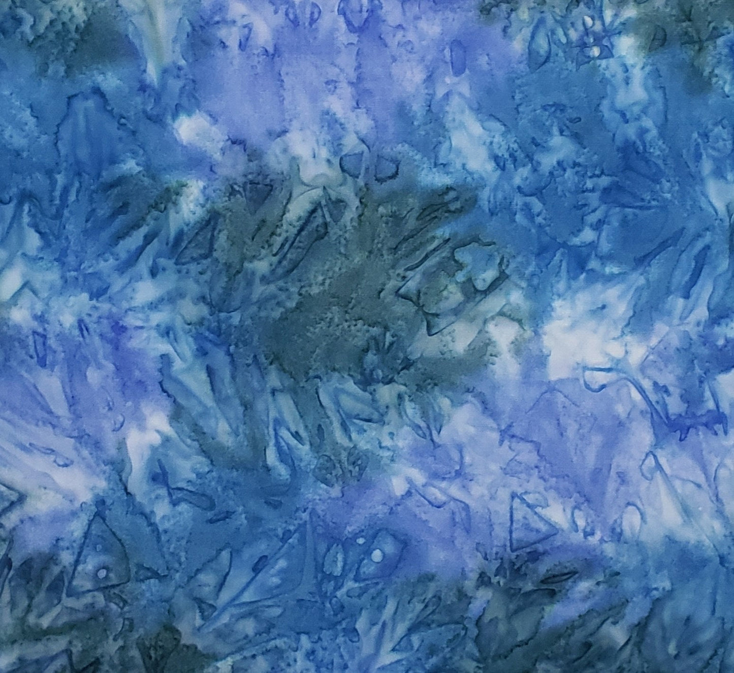 BATIK - Medium Blue / Dark Green Patterned Fabric