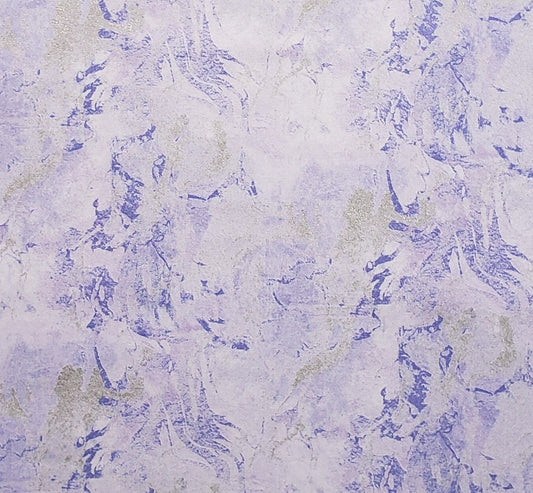 Artisan's Palette by Ro Gregg for Northcott - Lavender, Lilac and Light Purple Marbled Fabric / Gold Metallic Veins