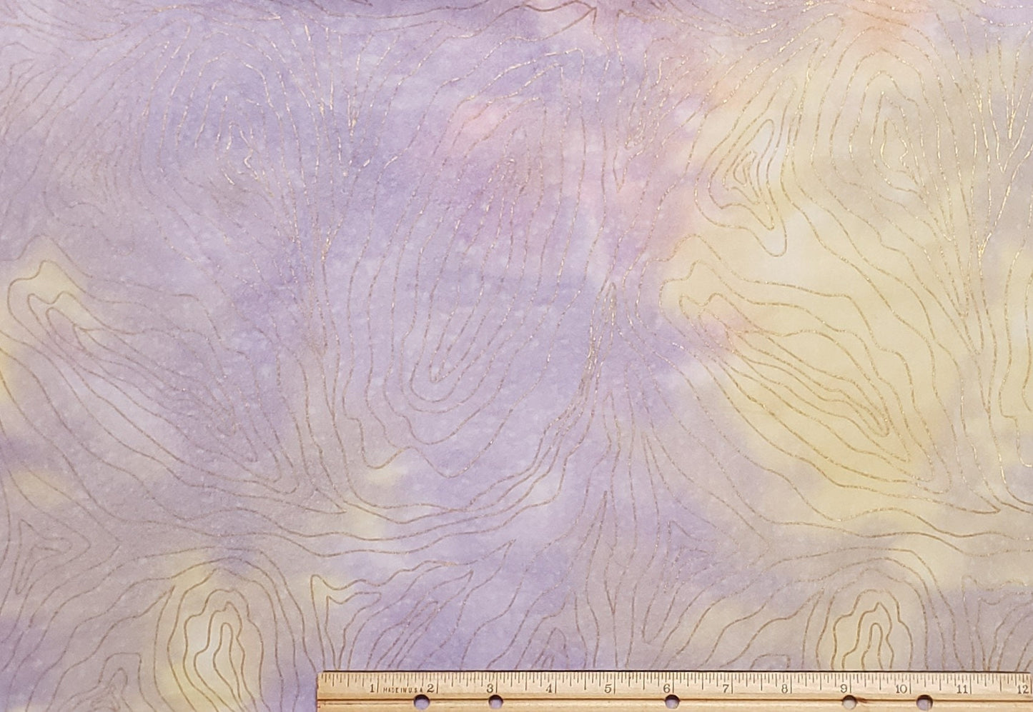 BATIK - Lavender / Pink / Yellow Fabric / Gold Metallic Pattern