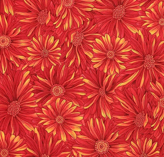 Designed and Produced Exclusively for Jo-Ann Stores - Vibrant Red, Yellow and Orange Flower Print