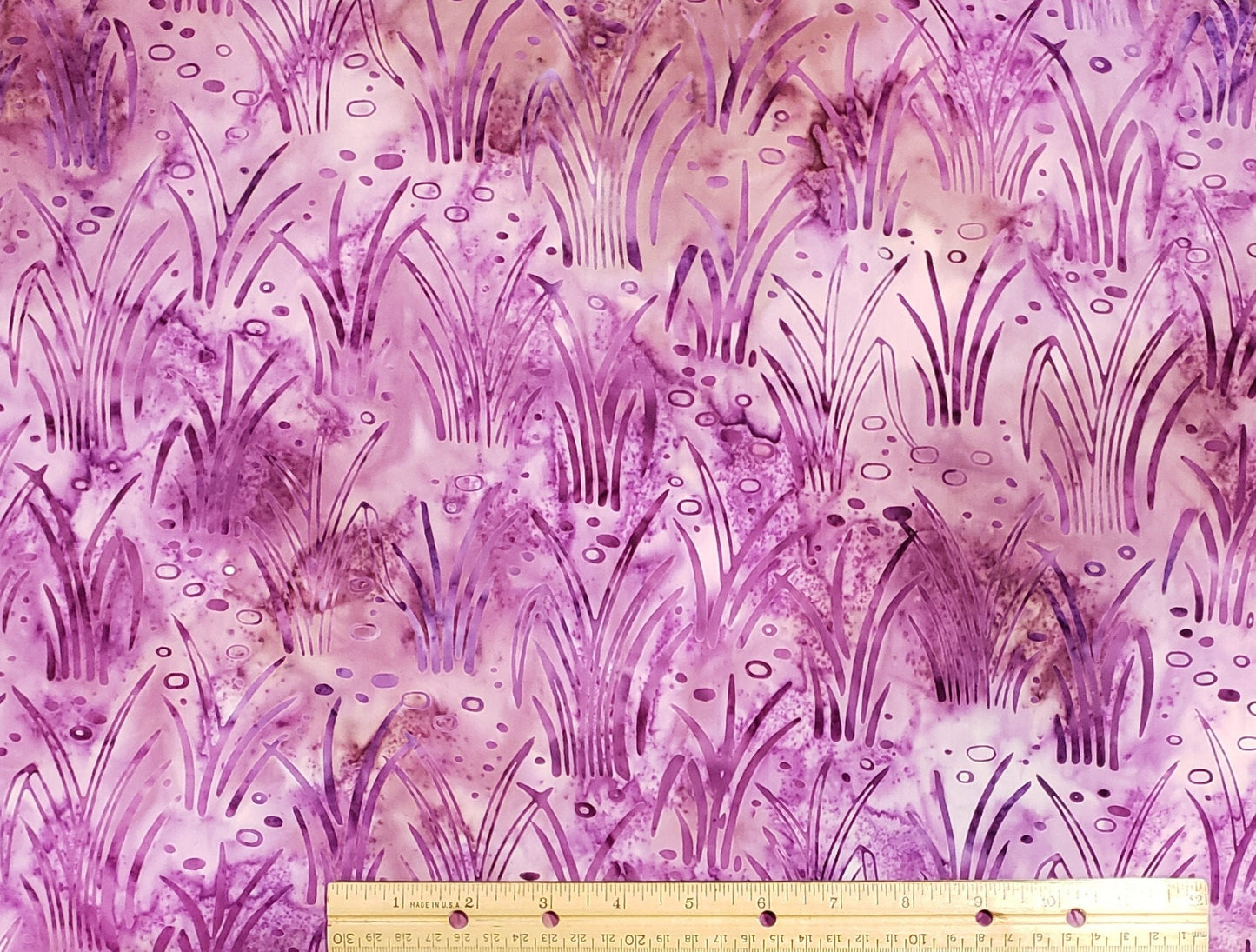 BATIK - Bright Purple / Brown "Grass" Pattern Fabric