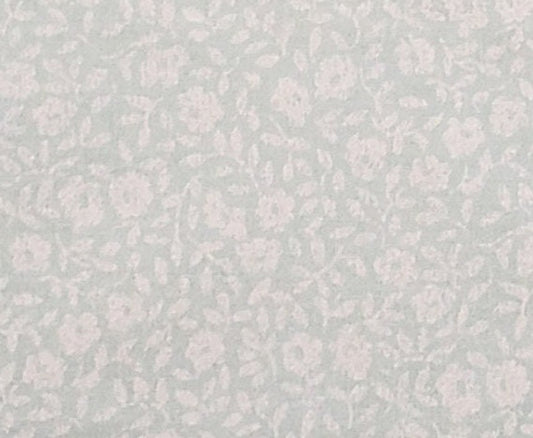 Fabric Traditions 2002 - Pale Mint Green Fabric / Soft White Flower Print