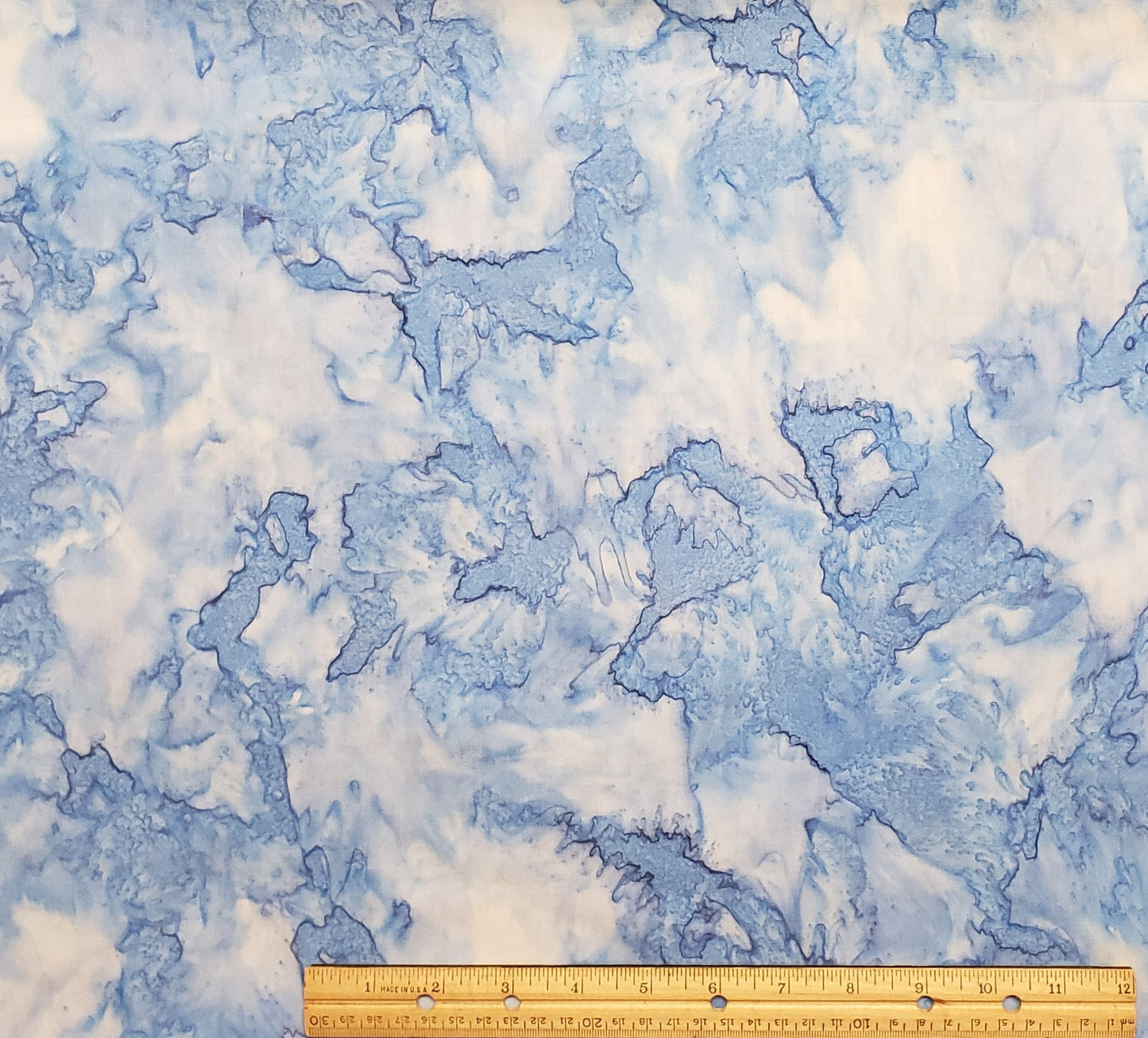 BATIK - White / Light Blue / Hints of Medium Blue Fabric