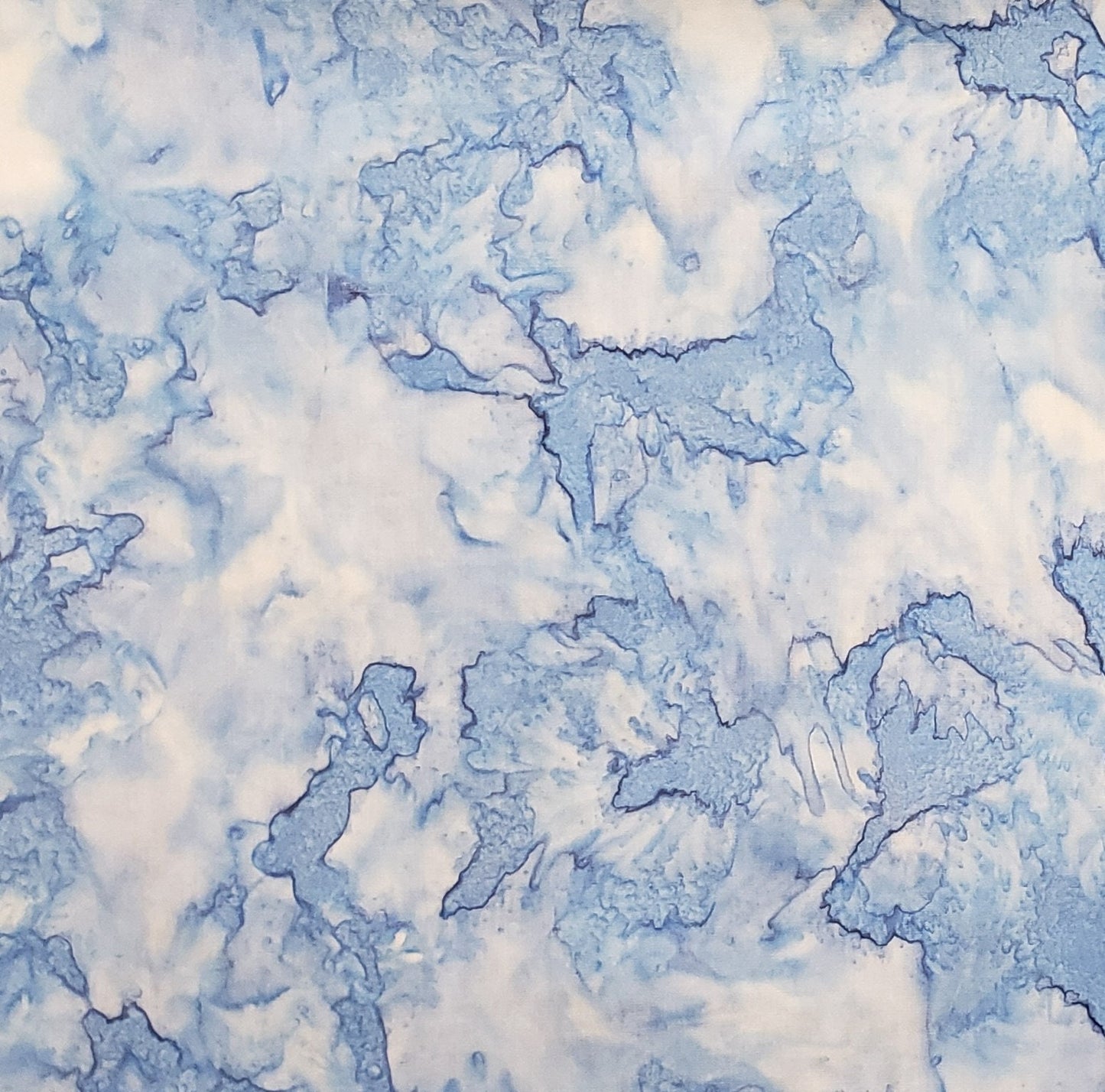 BATIK - White / Light Blue / Hints of Medium Blue Fabric
