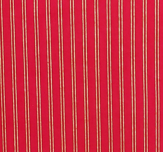 EOB - Jo-Ann Stores - Red Fabric / Metallic Gold Double Pinstripe