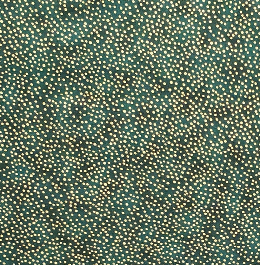 Fabric Traditions 2005 - Dark Green Tonal Fabric / Gold Metallic Pindot