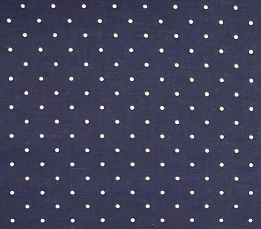 EOB - Dark Blue Fabric / White Pindot - Selvage to Selvage Print