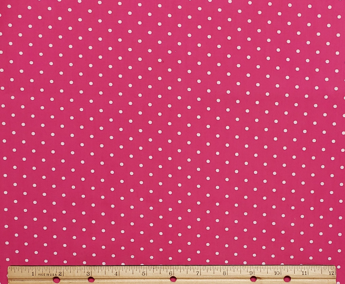 Pink Polka Dot Fabric - Selvage to Selvage Print