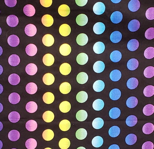 Fabric Traditions 2006 - Black Fabric / Bright Multi-Colored Large Dots