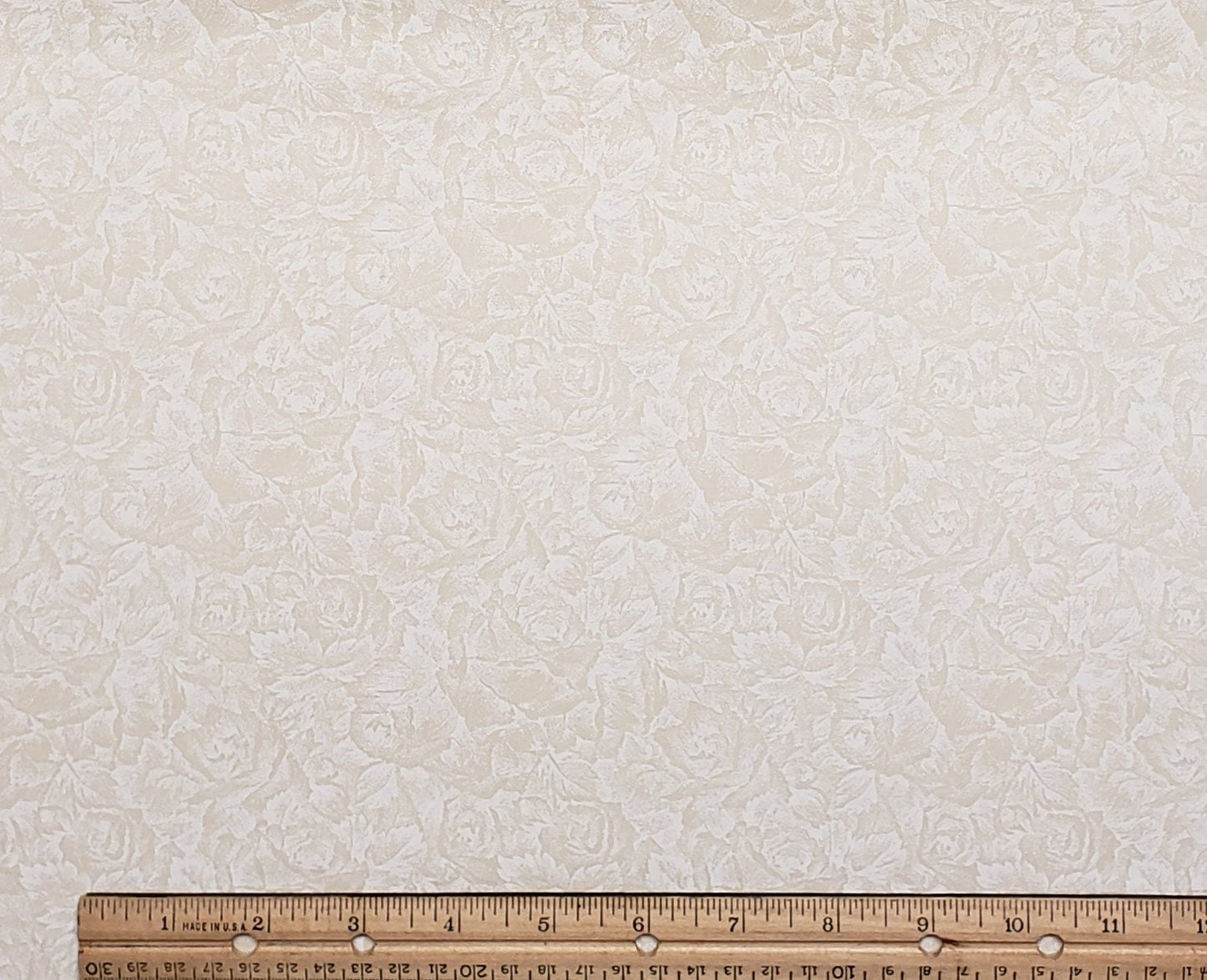 Cream Fabric / White Flower Pattern