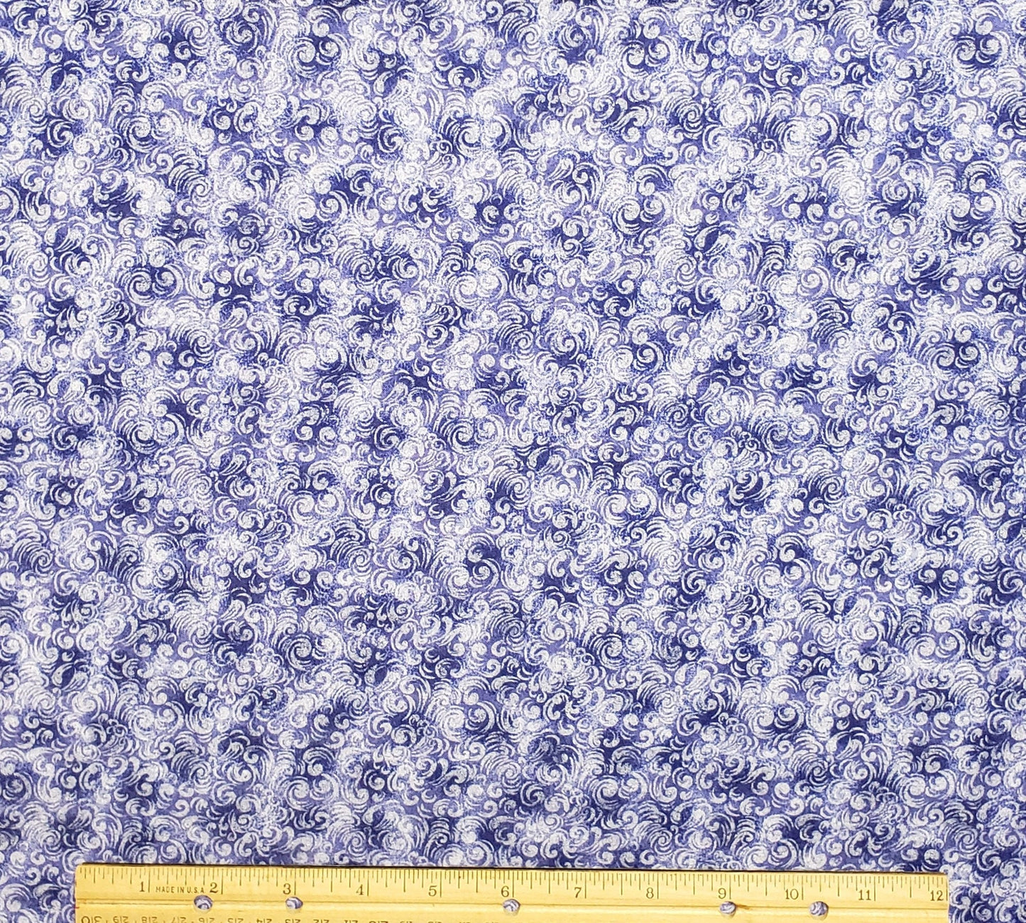 Medium Blue and Periwinkle Tonal Print Fabric - Selvage to Selvage Print