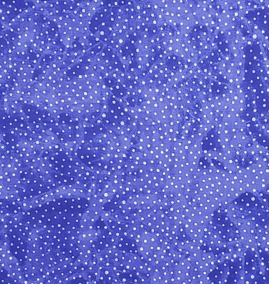 Dark Royal Blue Tonal Fabric / Tonal Polka Dots - Selvage to Selvage Print