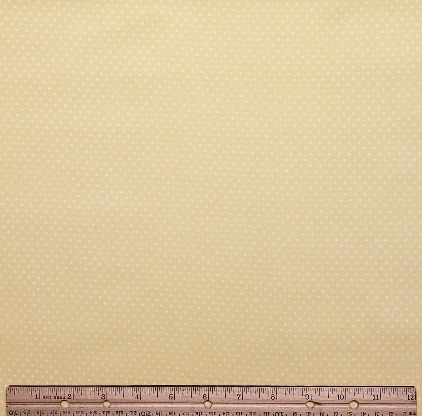 EOB - Robert Kaufman Co Screen Print D#3482 - Yellow Fabric / White Polka Dot