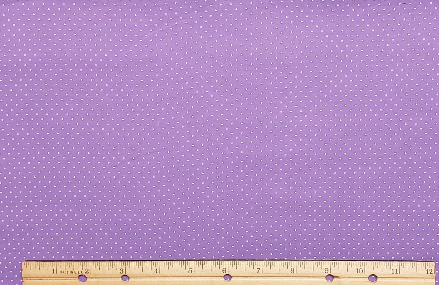 Lavender Fabric / White Pin Dot Print - Selvage to Selvage Print