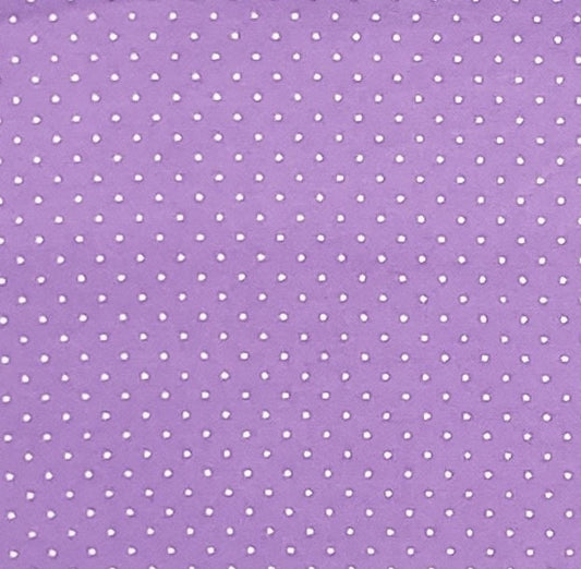 Lavender Fabric / White Pin Dot Print - Selvage to Selvage Print