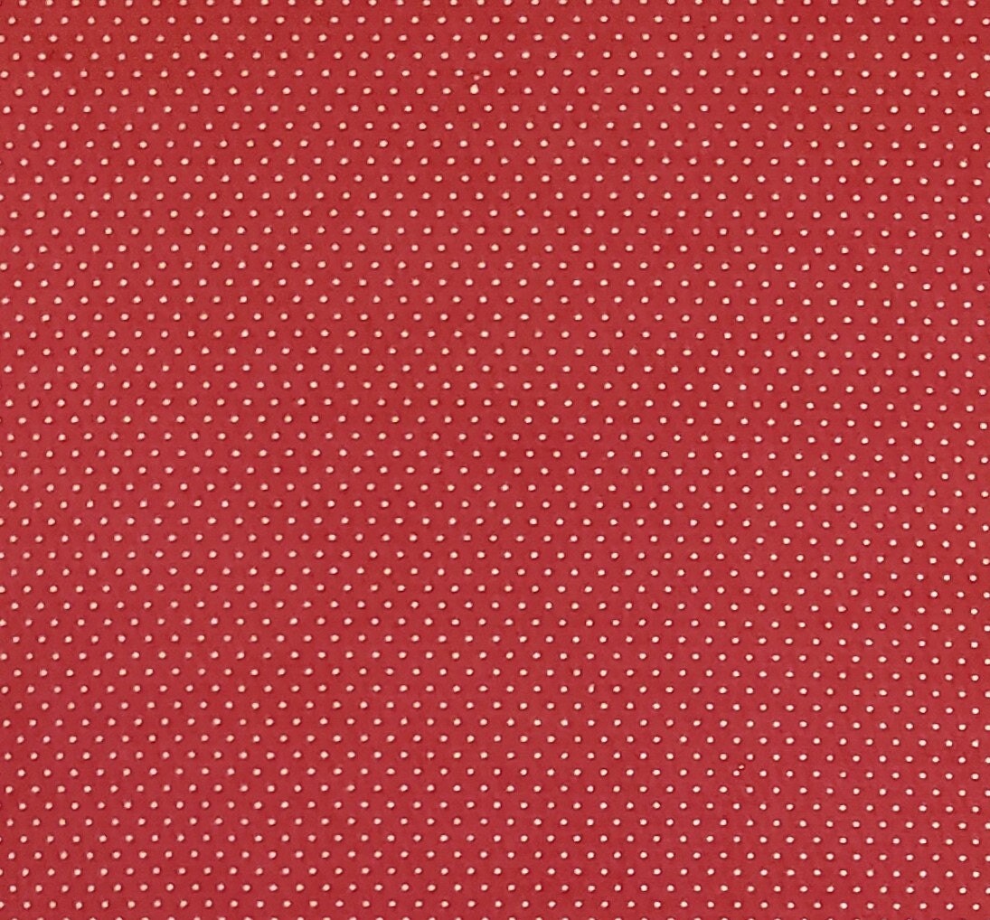 Cranberry Fabric / White Pin Dot Print - Selvage to Selvage Print