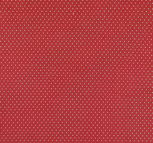 Cranberry Fabric / White Pin Dot Print - Selvage to Selvage Print