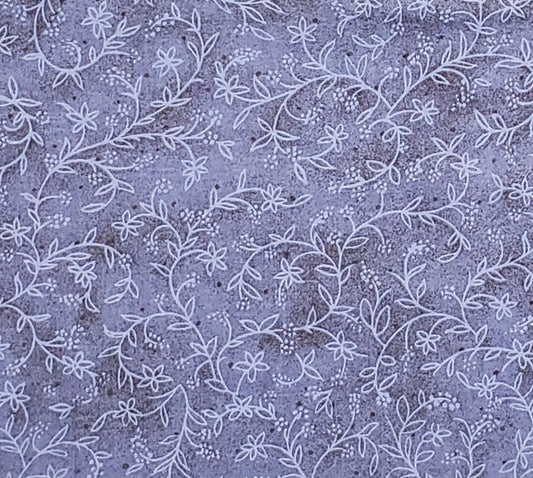 Designed and Produced Exclusively for Jo-Ann Stores - Medium Blue Tonal Fabric / Tone-on-Tone Vine and Leaf Print