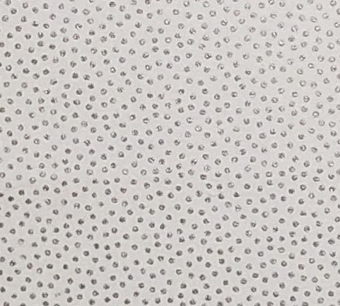 EOB - Designed and Produced Exclusively for JoAnn Fabric and Craft Stores - White Fabric / Silver Metallic Pin Dot Print