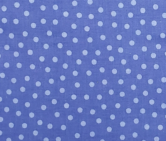 Sweet Pea - Medium Blue Fabric / Tonal Polka Dot Print