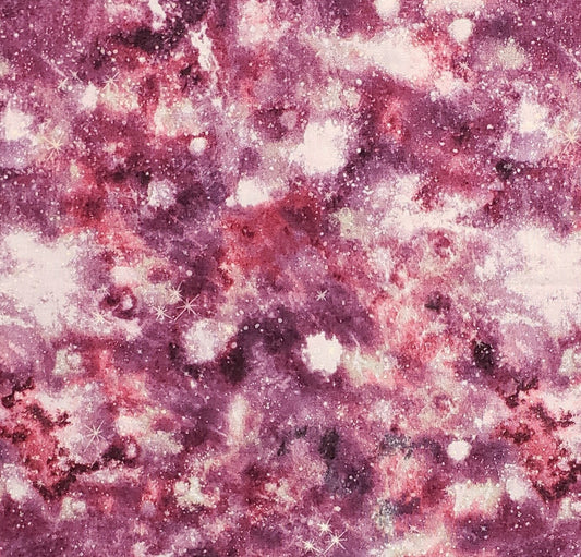 Designed and Produced Exclusively for JoAnn Fabric and Craft Stores - Purple / Pink / White / Gray "Sky" Fabric - Tonal Star Print