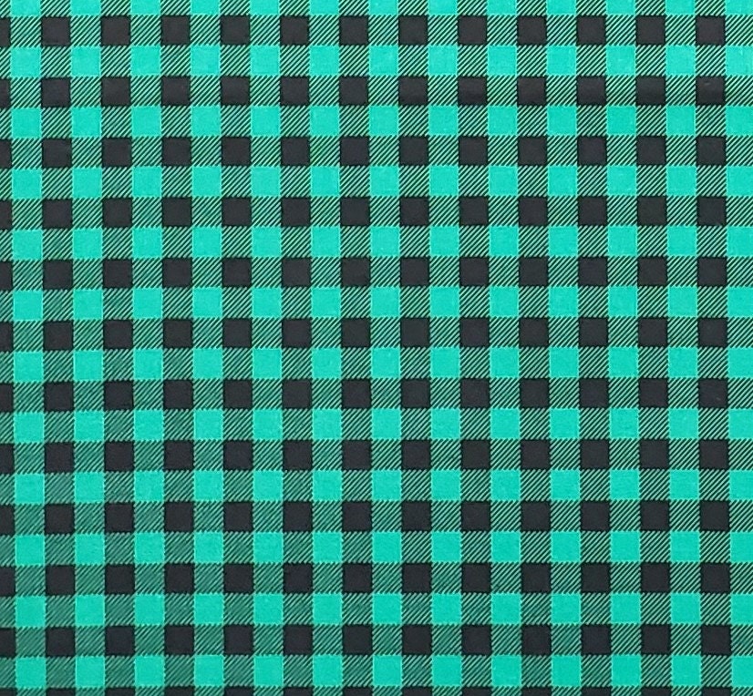 Designed and Produced Exclusively for JoAnn Fabric and Craft Stores - Kelly Green / Black Buffalo Check Fabric