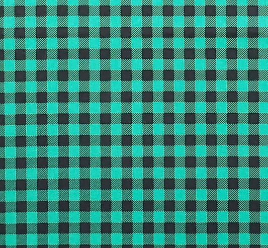 Designed and Produced Exclusively for JoAnn Fabric and Craft Stores - Kelly Green / Black Buffalo Check Fabric