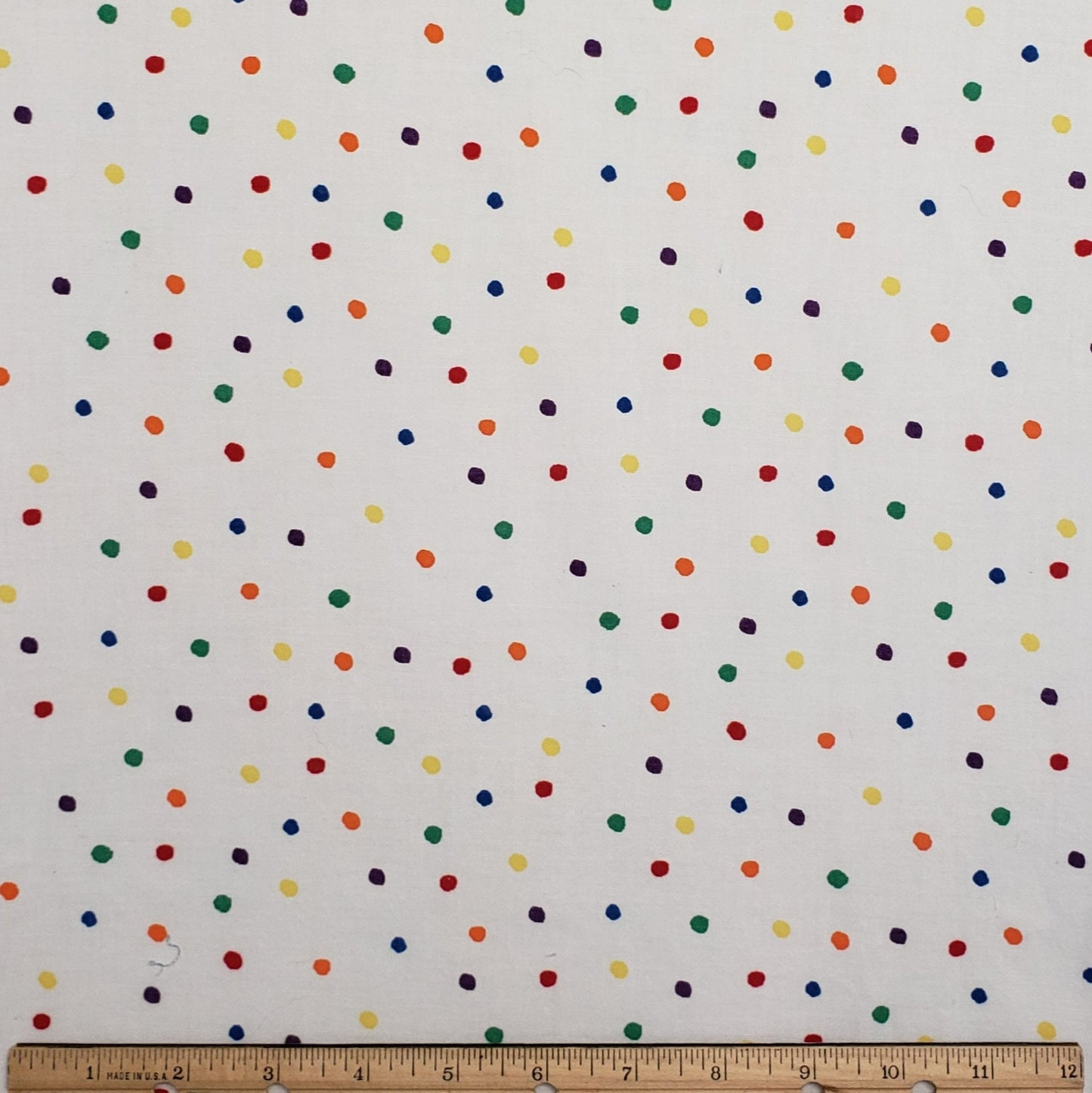 Primary Parade by P&B Textiles - White Fabic / Primary Colored Spots