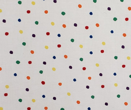 Primary Parade by P&B Textiles - White Fabic / Primary Colored Spots