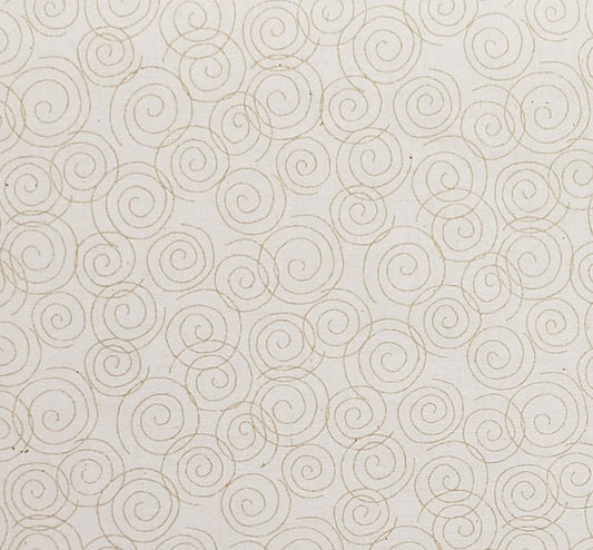 Virginia Robertson for Fabri-Quilt 1992 - Pale Cream Fabric / Gold Spiral Print