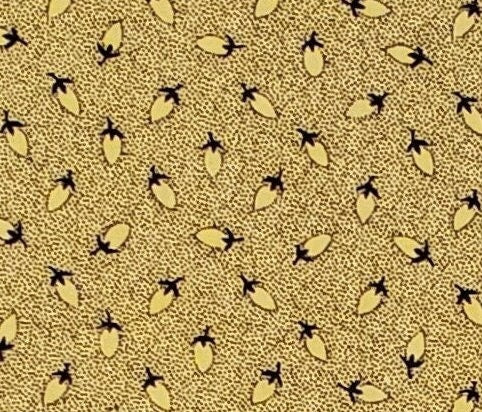 Michael Miller Fabrics Pattern #c-724 Pointe de France - Gold Fabric / Yellow Flowers and Black Detail