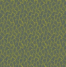 Belle Epoque by Maywood Studio - Micro Leaves - Green Blue - Chartreusse / Blue Leaf Print Fabric