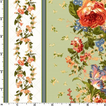 Belle Epoque by Maywood Studio - Border Print - Green