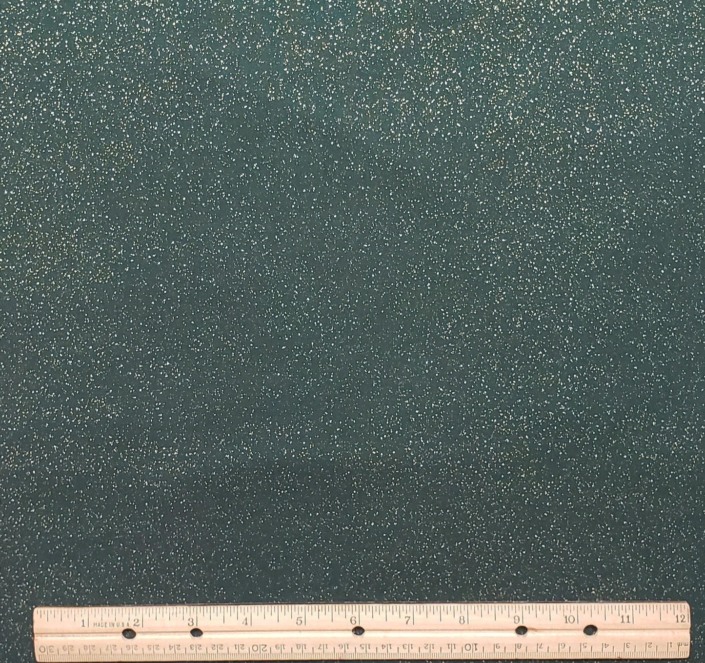 Dark Green Fabric / Gold "Frost" - Selvage to Selvage Print