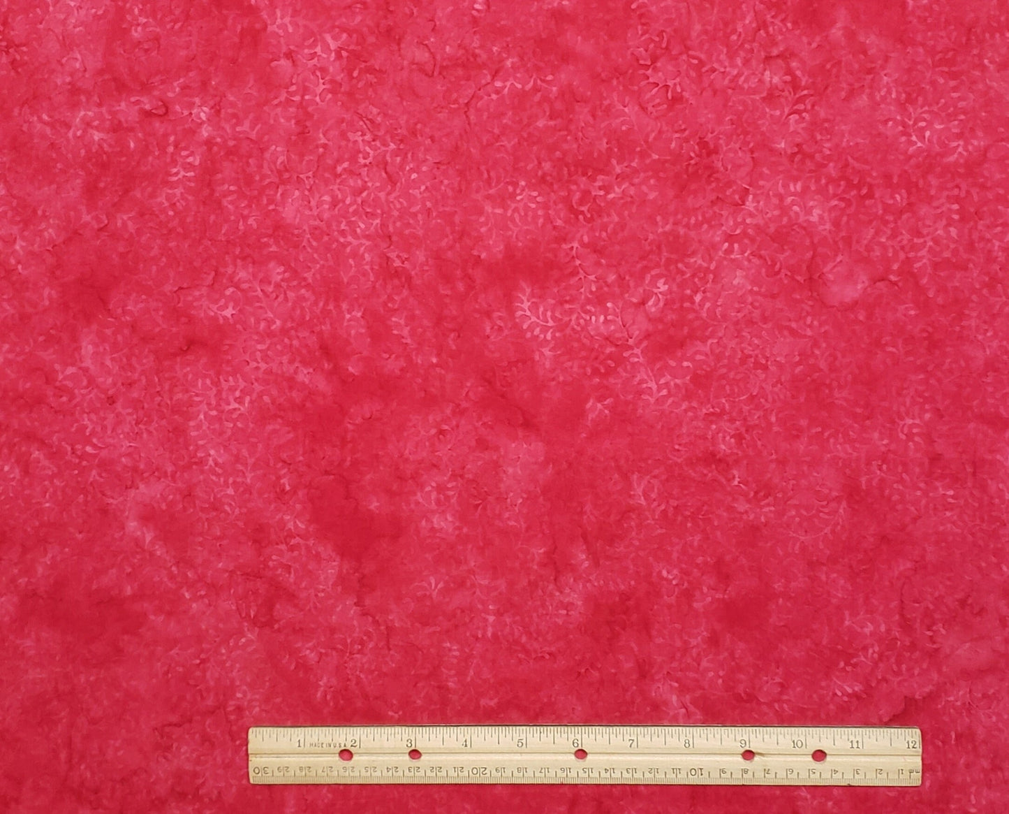BATIK - Dark Raspberry Tonal Fabric with Vine and Leaf Pattern