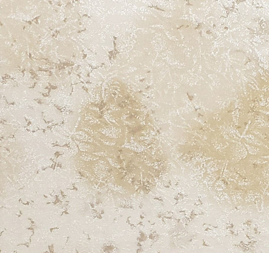 M E Hordyszynski for Michael Miller Fabrics LLC D#CM376 Fairy Frost - Tan Tonal Fabric / White Iridescent Leaf Print