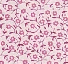 Reproduction-Style Cream Fabric / Small Pink Flowers