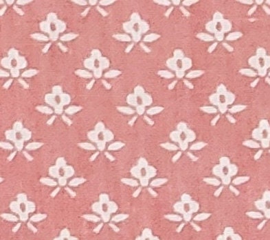 Dusty Rose Fabric / White Flowers