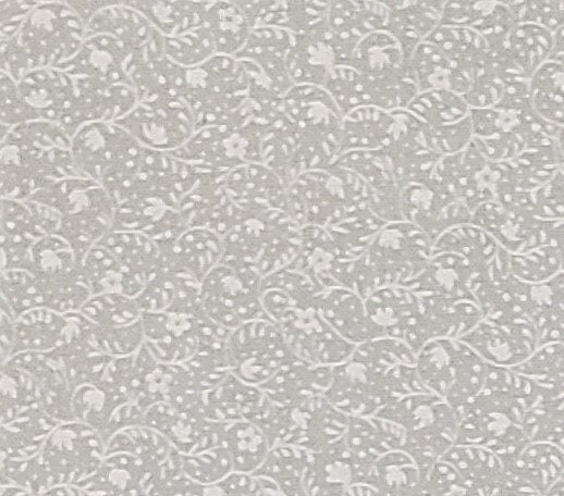 Light Blue Fabric / White Vine and Dot Pattern