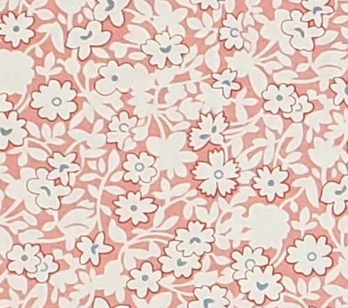 Soft Rose Fabric with White Flowers / Blue Centers