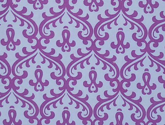 EOB - Andover Created by Koala for Andover Fabrics 2014 Patt# 7634  Periwinkle Fabric with Purple Filigree-Type Print
