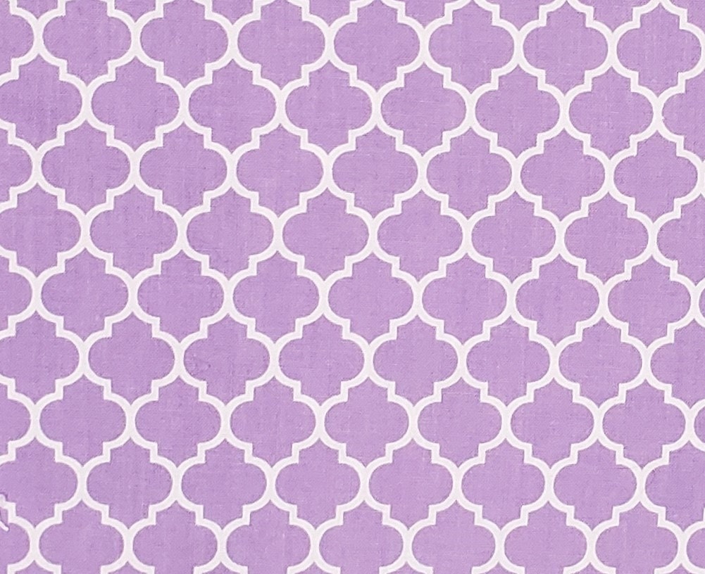 Sugar & Spice Textiles - Lavender and White Lattice Print Fabric