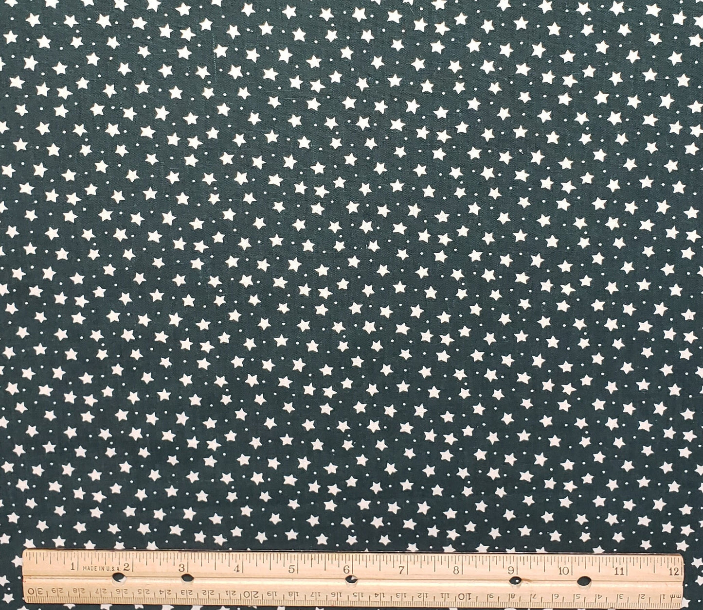 General Fabrics Co. - Dark Green Fabric / White Star Print