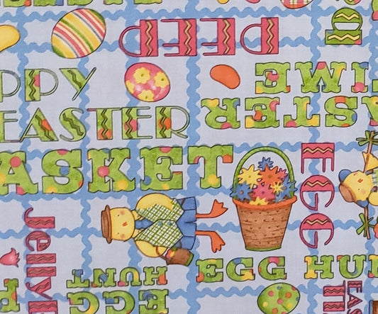 Debbie Mumm for JoAnn Fabric and Craft - Easter Print on Light Blue Fabric