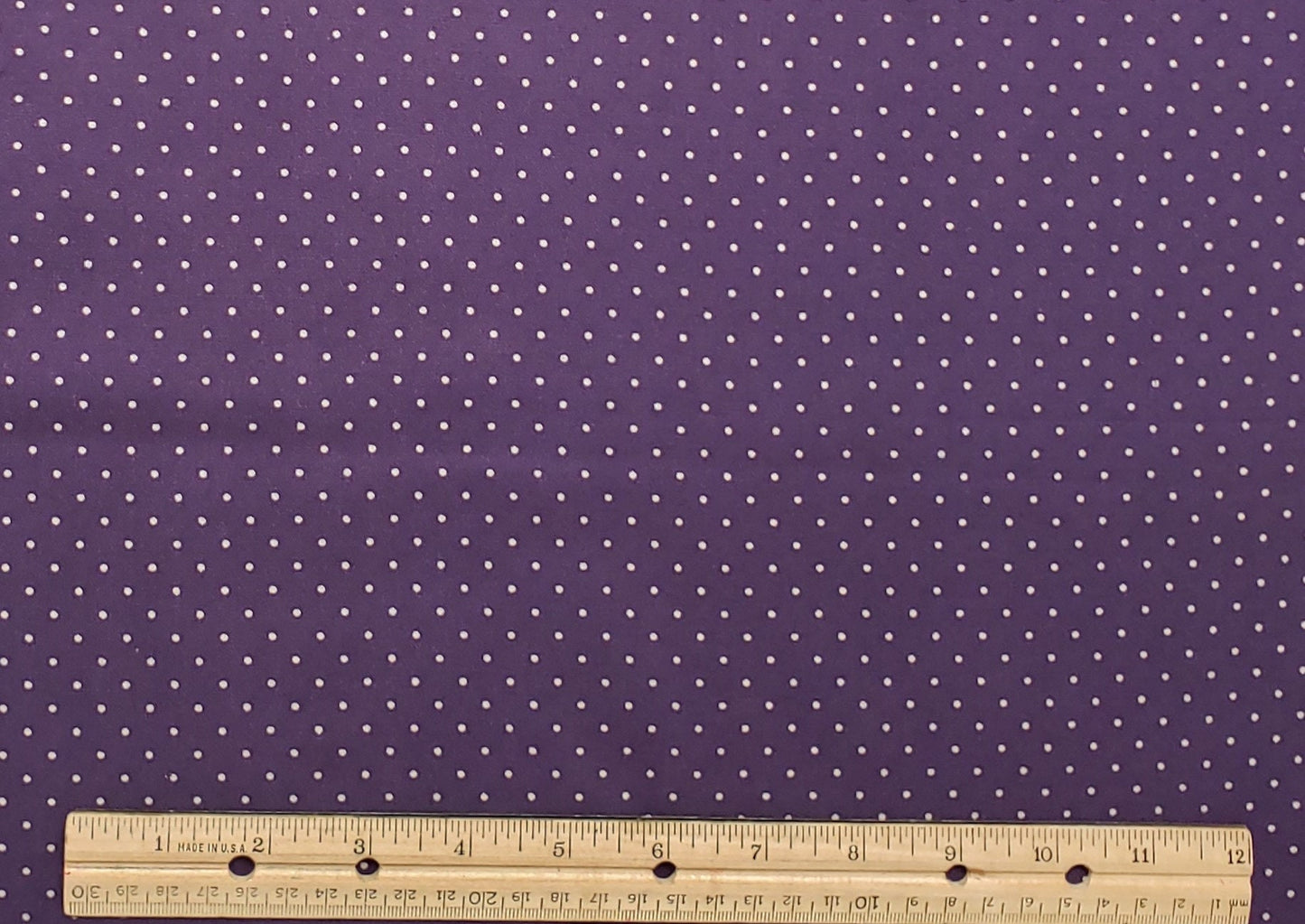 Wellwood Fabrics - Purple Fabric / Cream Dots